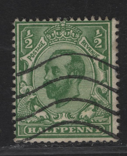 Lot 301 (C) Great Britain SG#335 1/2d Green King George V, 1911 Downey Heads Issue, A Very Good Used Single, Royal Cypher Wmk
