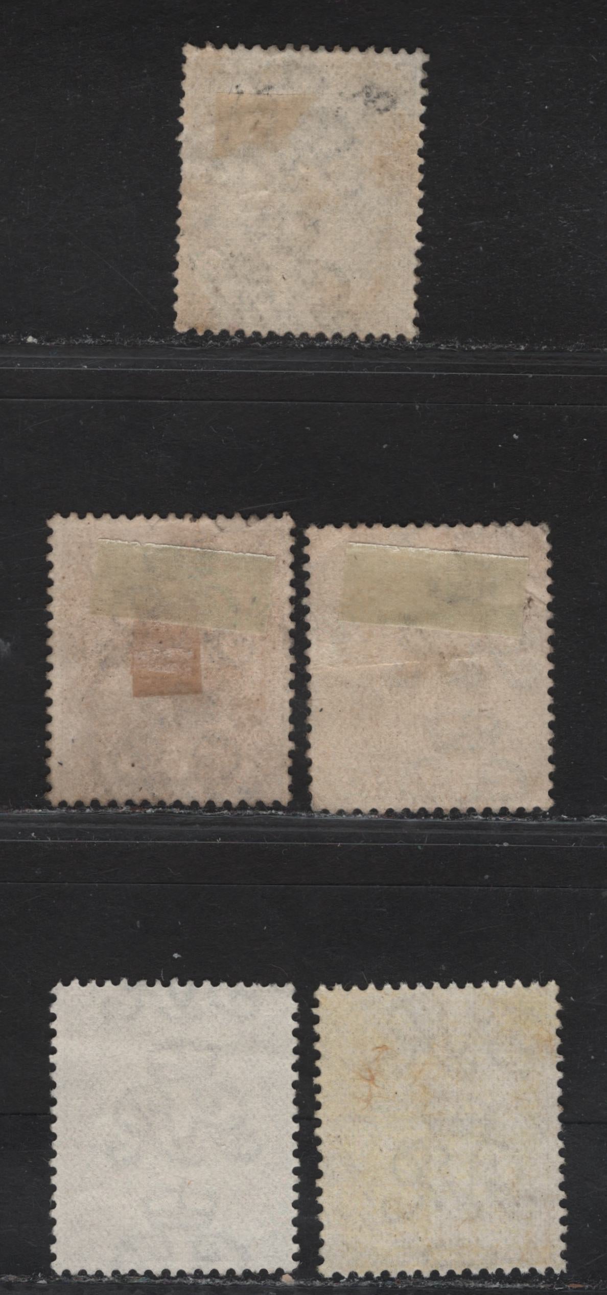 Lot 306 (C) Great Britain SG#392-393, 395-396 1d -1/- Agate - Pale Bistre Brown King George V, 1912-1924 KGV Profile Heads Issue, 4 Fine/Very Fine Used Singles, Royal Cypher Wmk