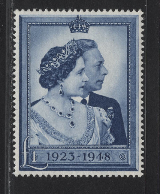 Lot 322 (C)Great Britain SG#494 £1 Chalky Blue King George VI & Queen Elizabeth, 1948 Silver Wedding Issue, A VFOG Single