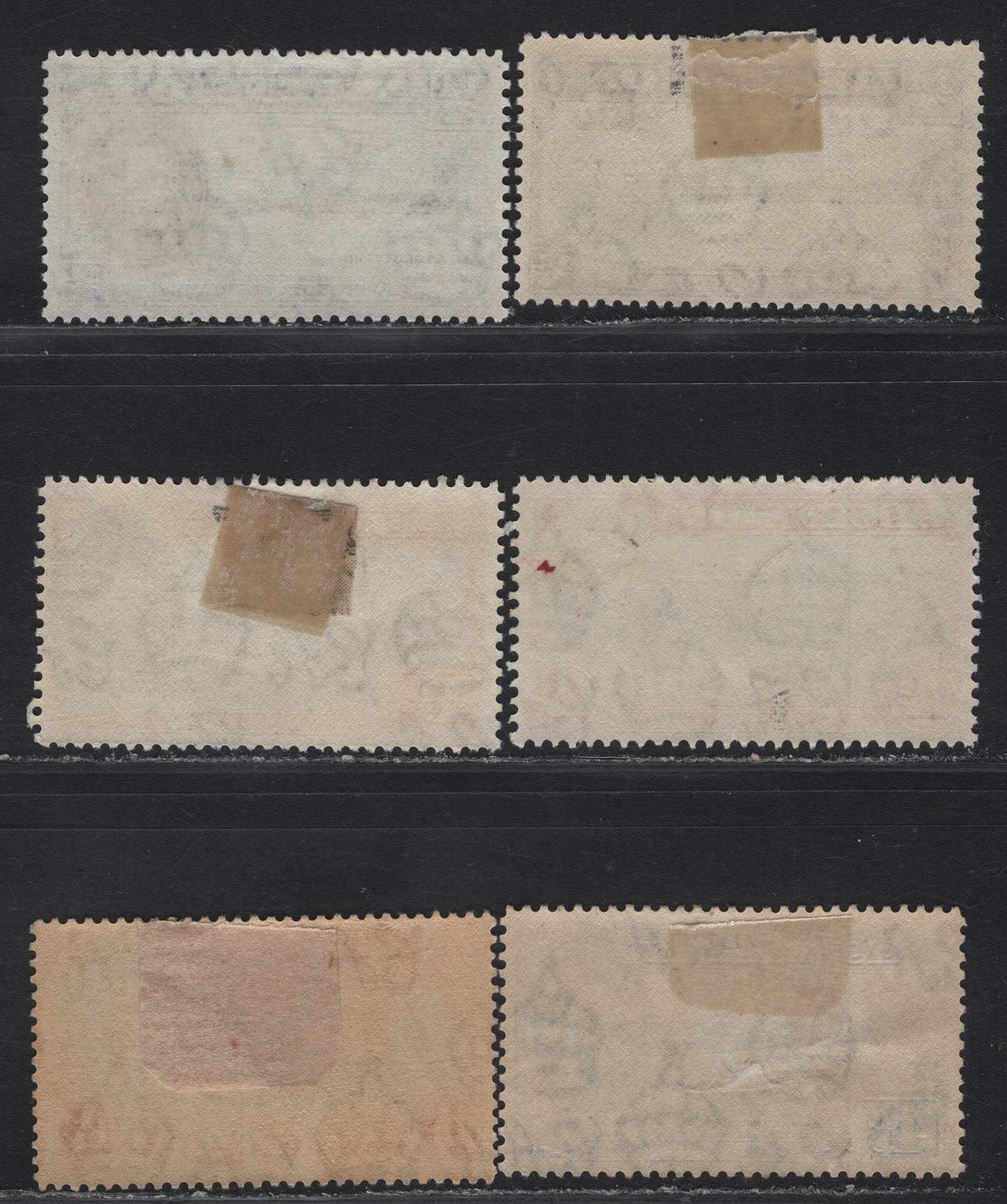 Lot 336 (C)Ascension SG#38b, 39b, 40,b, 42d 1/2d - 4d Black & Bluish Violet - Black & Ultramarine Georgetown - The Pier, 1938-1953 KGVI Pictorial Issue, 6 F/VFOG Singles, Perfs 13 & 13.5, 1938 & 1944 Printings