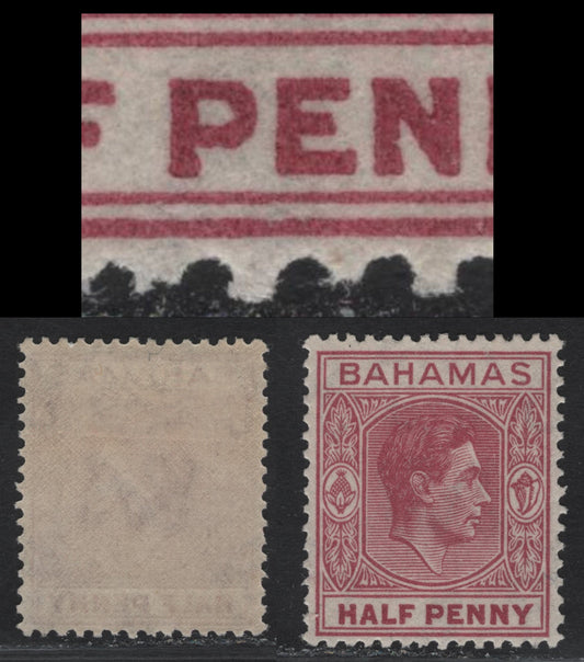 Lot 340 (C)Bahamas SG#149ec 1/2d Brown Purple King George VI, 1938-1952 KGVI Issue, A VFLH Single, Elongated E From Pos 9/6 Of The Left Pane