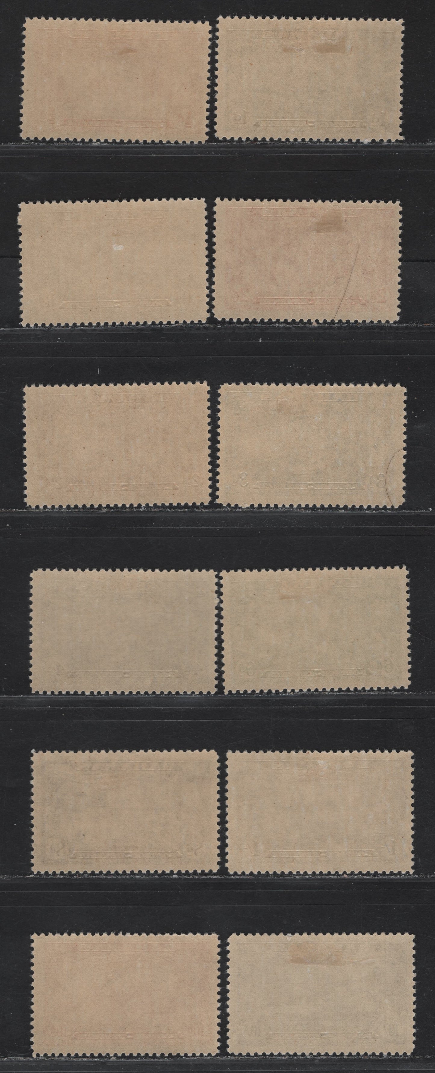 Lot 348 (C)Bahamas SG#178-182, 183-188, 192 1/2d - 10/- Orange - Gray King George VI, 1948 Elutheran Settlements Issue, 12 F/VFOG Singles