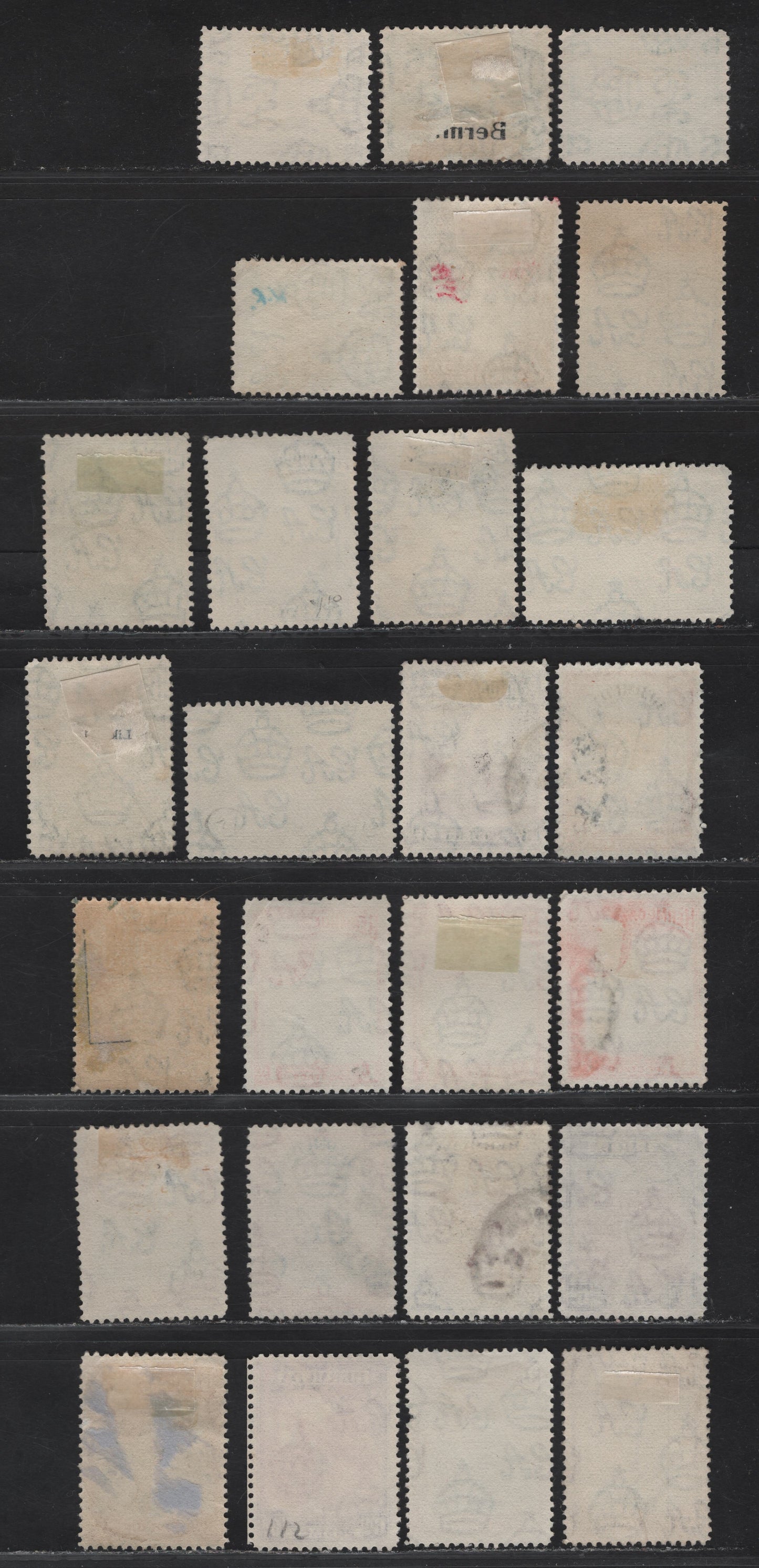 Lot 381 Bermuda SG#98, 104,a, 106, 110-111, 112a, 113-a, 114-115 1/2d - 1/- Bright Emerald - Green Red Hole, Paget - Grape Bay, 1936-1952 KGVI Pictorial Issue, 26 Fine/Very Fine Used Singles, Extra Shades, All Line Perf 11.9