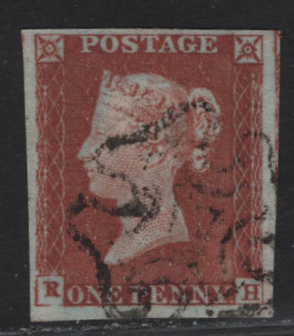 Lot 39 Great Britain SC#3g 1d Red Brown Queen Victoria, 1841 Line Engraved Issue, A Very Fine Used Imperf Single, Plate 33, Ivory Head, Maltese Cross Cancel, Alphabet I. P Converted to R