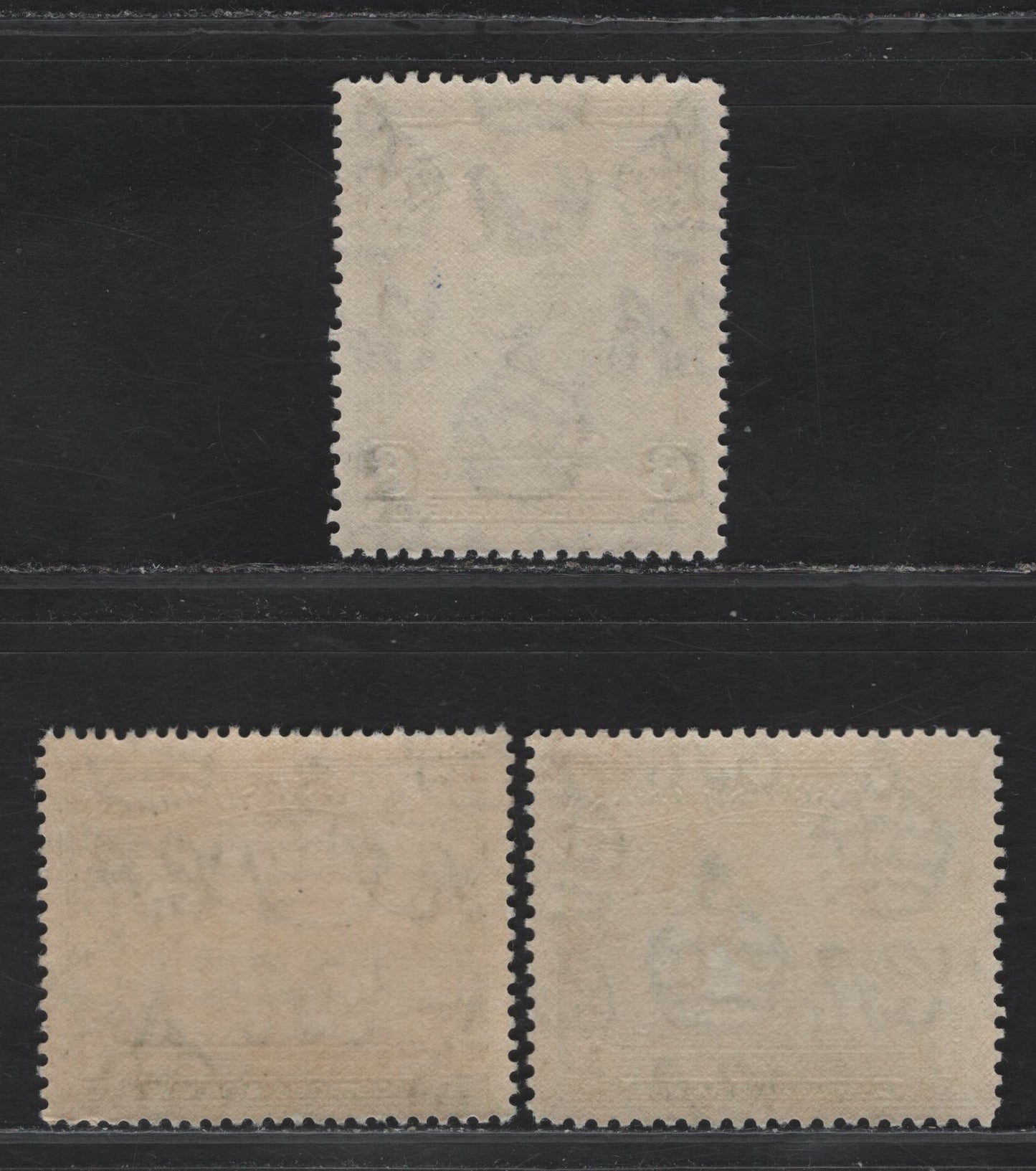 Lot 394 British Guiana SG#308a-b, 311 1c - 6c Green - Deep Ultramarine Ploughing A Rice Field - Shooting Fish, 1938-1952 KGVI Pictorial Issue, 3 VFNH Singles, Perfs 13.5, 14x13 & 12.5