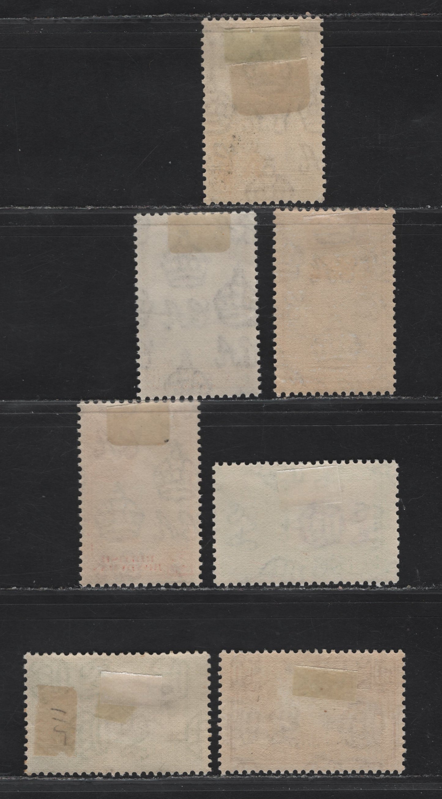 Lot 397 British Honduras SG#150-152, 158 1c - 50c Bright Magenta & Green - Black & Purple Maya Figures - Chicle Industry, 1938-1947 KGVI Pictorial Issue, 4 F/VFOG Singles, 50c is 1938 Printing, Rest Are Wartime or Postwar Printings