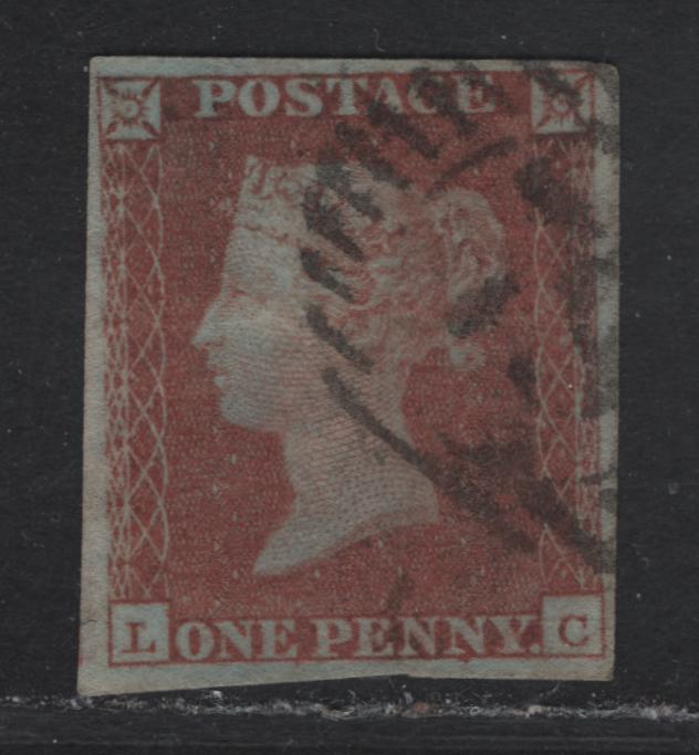 Lot 40 Great Britain SC#3 1d Red Brown Queen Victoria, 1841 Line Engraved Issue, A Fine Used Imperf Single, Alphabet 1