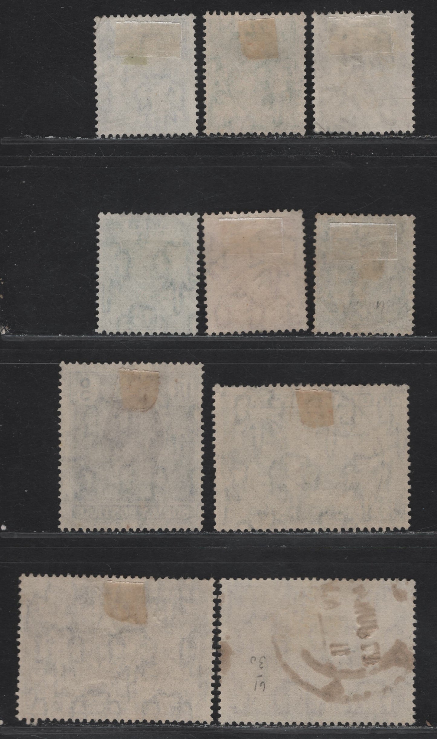 Lot 411 Burma SG#20-22, 24, 26, 28-30, 59 6p - 8a Bright Blue - maroon , 1938-1946 KGVI Issue, 10 Fine/Very Fine Used Singles