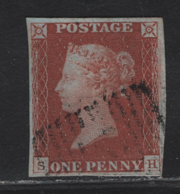 Lot 44 Great Britain SC#3 1d Red Brown Queen Victoria, 1841 Line Engraved Issue, A Very Fine Used Imperf Single, 4 Clear But Somewhat Close Margins