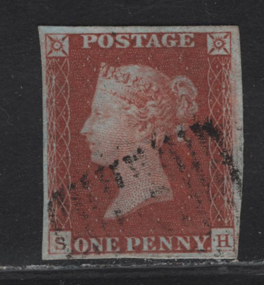 Lot 44 Great Britain SC#3 1d Red Brown Queen Victoria, 1841 Line Engraved Issue, A Very Fine Used Imperf Single, 4 Clear But Somewhat Close Margins