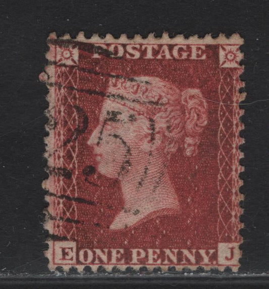 Lot 50 Great Britain SC#20 1d Deep Rose Red Queen Victoria, 1857-1863 Queen Victoria Issue, A Fine Used Single, Large Crown Wmk, Perf 14