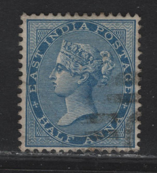 Lot 66 India SC#20 1/2a Blue Queen Victoria, 1865 Queen Victoria Issue, A Very Fine Used Single, Elephants Head Wmk, White Paper, Light Unobstructive Cancel, Seldom Seen On These Issues.