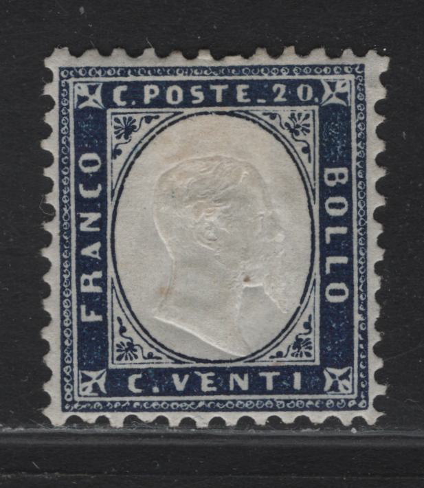Lot 74 Italy SC#19 20c Dark Blue Victor Emmanuel II, 1862 Victor Emmanuel II Issue, A Very Fine Used Single