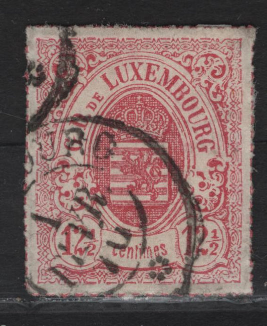 Lot 84 Luxembourg SC#20 12.5c Carmine Arms, 1865-1874 Arms Issue, A Very Fine Used Single, Rouletted In Color