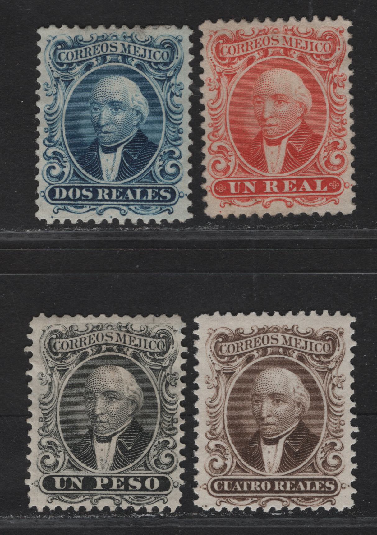 Lot 86 Mexico SC#14-17 1r - 1p Red - Black Hidalgo, 1864 Hidalgo Issue, 4 VFOG & Unused Singles, Without District Names, 1r Has Only A Small Trace Of Gum