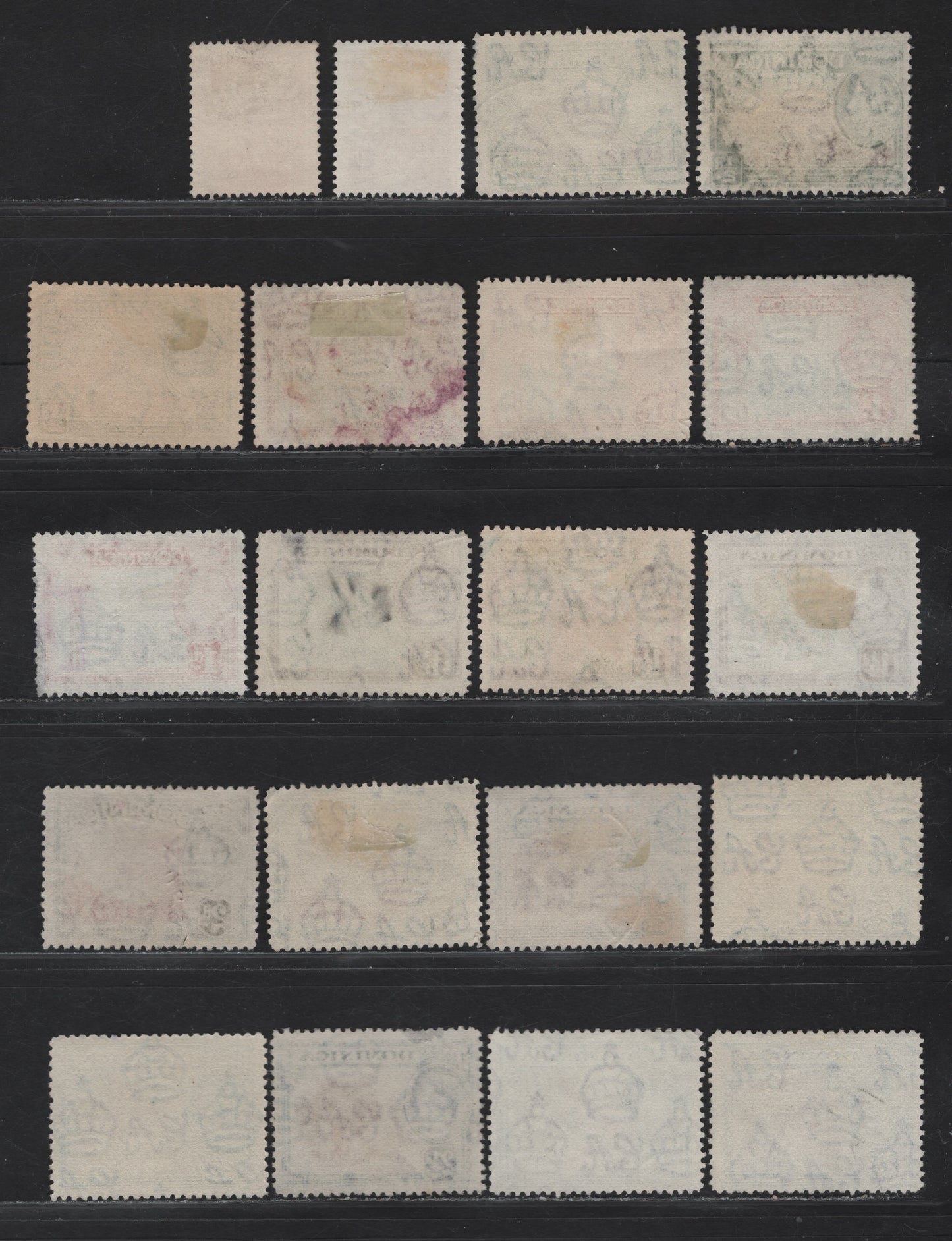 Lot 103 Dominica SG#109-a, 99-103a, 104 1/4d - 2.5d Chocolate - Purple & Bright Ultramarine Fresh Water Lake, 1938-1947 KGVI Pictorial Issue, 20 Fine/Very Fine Used Singles, Waterlow Pictorials, Different Printings With Different Frame & Vignette Shades