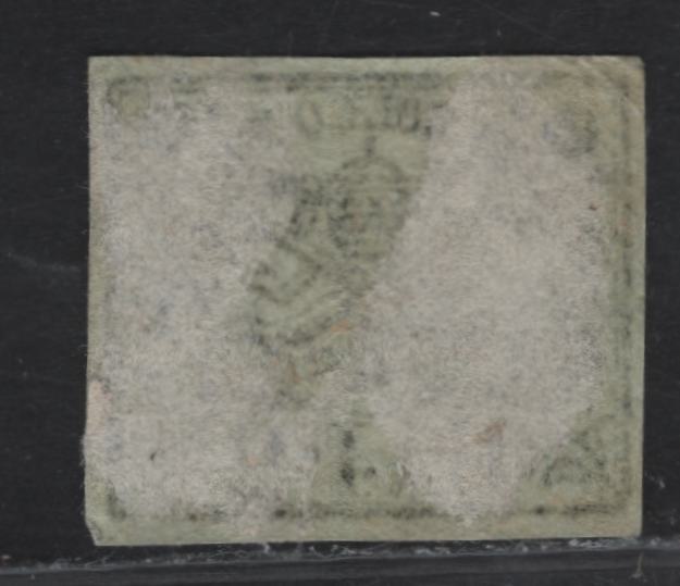 Lot 11 Roman States SC#3 2baj Black on Greenish White Papal Arms, 1852 Arms Issue, A Very Fine Used Single, 1/2mm & 3/4mm Margins, Full At Bottom, Close On Rest
