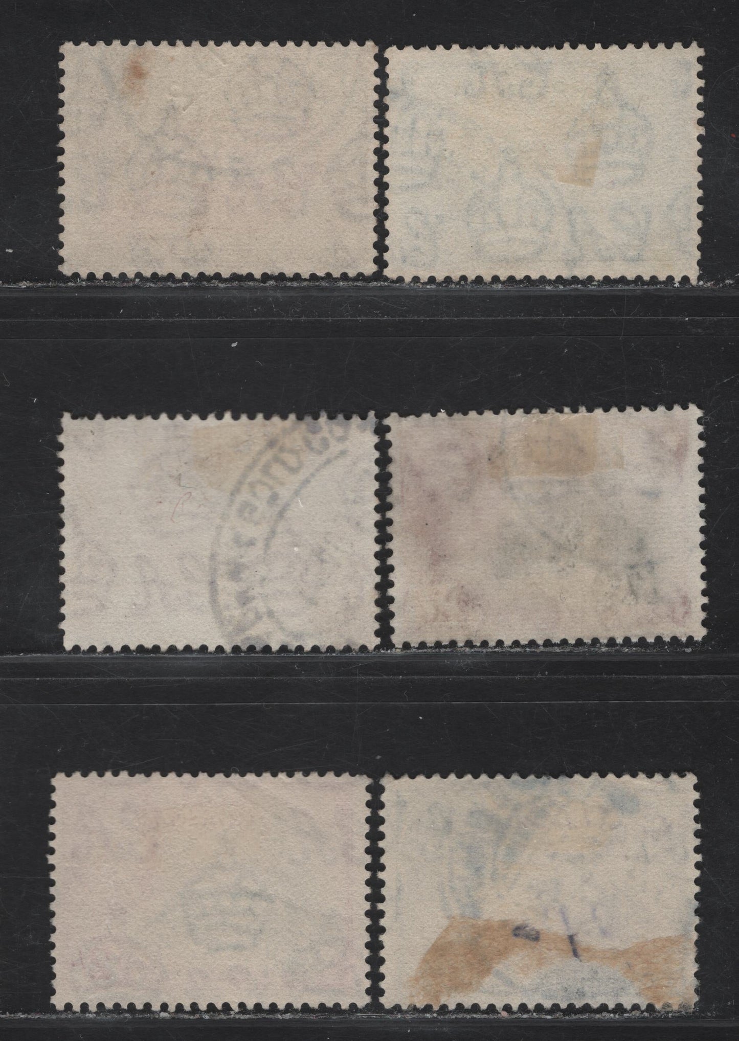 Lot 135 Gold Coast SG#139-141, 144-145 2.5d - 35/- Yellow Brown & Scarlet - Purple & Black Map - Surfboats, 1948-1952 KGVI Pictorial Issue, 6 Fine/Very Fine Used Singles, Two Printings Of The 2/-, These Are All Less Commonly Seen Values