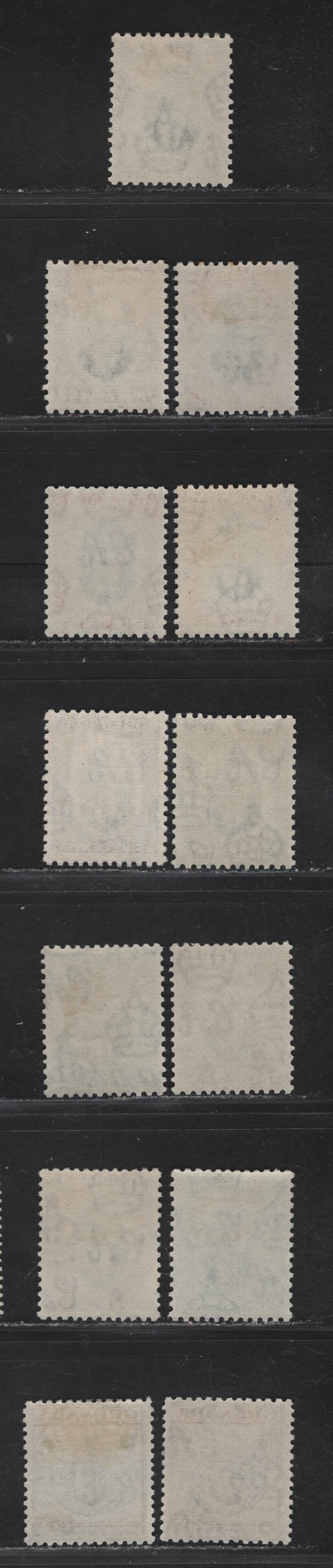 Lot 141 (C) Grenada SG#172-181 1/2c - 25c Black & Red Brown - Black & Sepia King George VI - Badge of the Colony, 1951 KGVI Definitive Issue, 13 VFOG Singles, Some Additional Shades