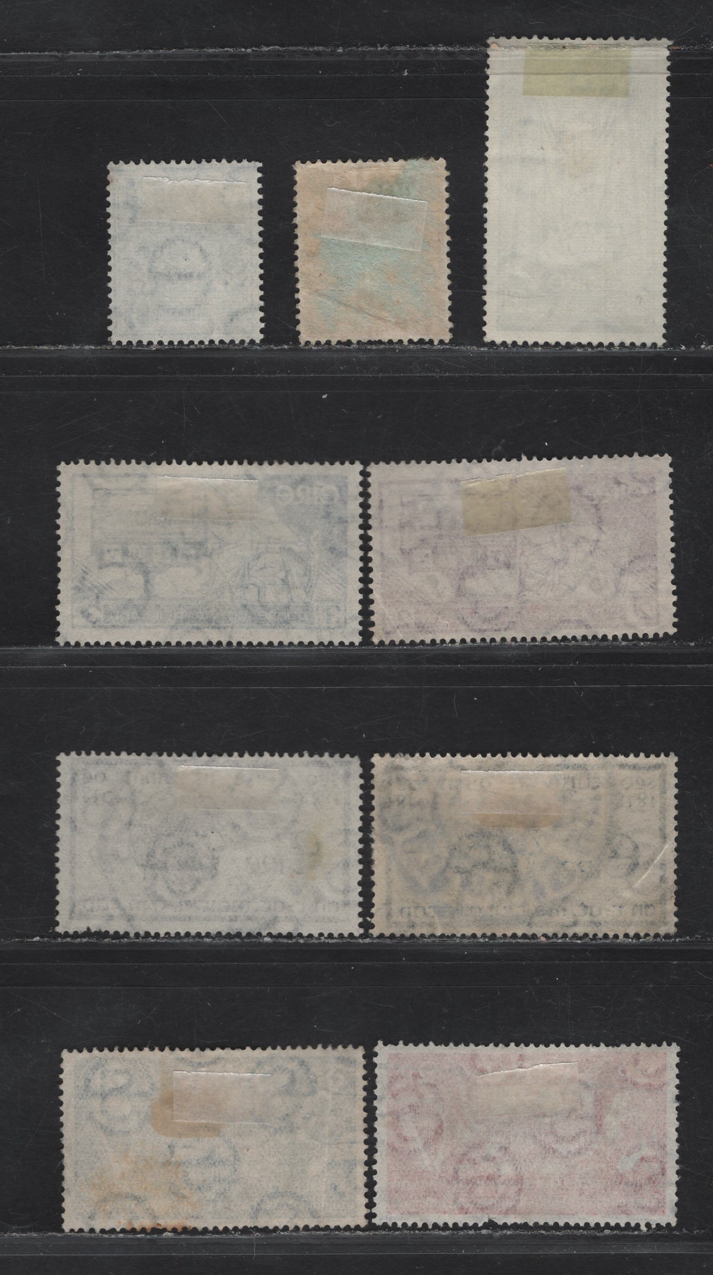 Lot 148 (C) Ireland SG#105-110, 125-127 2d - 3d Claret - Blue George Washington - Celtic Cross, 1937 Constitution Day - 25th Anniv of Easter Rising Issues, 9 Fine/Very Fine Used Singles, #126 Has A Diagonal Crease