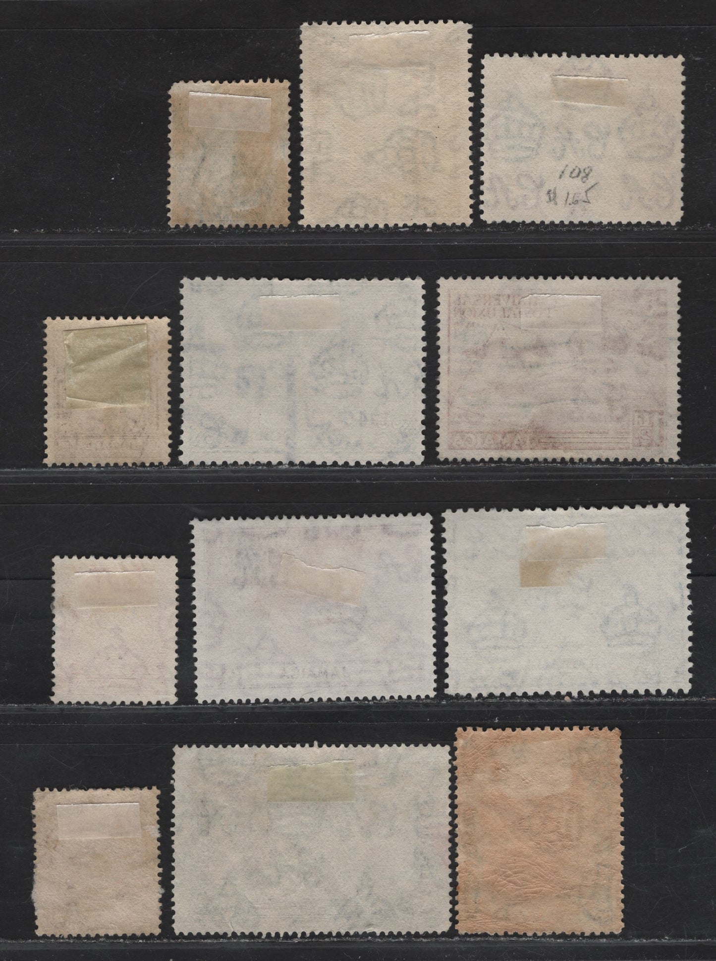 Lot 155 (C) Jamaica SG#92, 101, 108a, 109-110, 111-113, 145-148 1/2d - 6d Green - Purple King George V - King Charles II & King George VI, 1921-1949 KGV Keyplate - UPU Issues, 12 Very Fine Used Singles