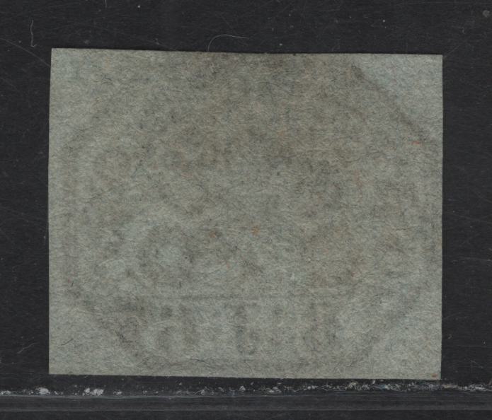 Lot 17 Roman States SC#7 6baj Black on Greenish Gray Papal Arms, 1852 Arms Issue, A Very Fine Used Single, Full Margin At Right, Rest Close But Clear, Displaying All 13 Characteristics Of The Genuine Stamp