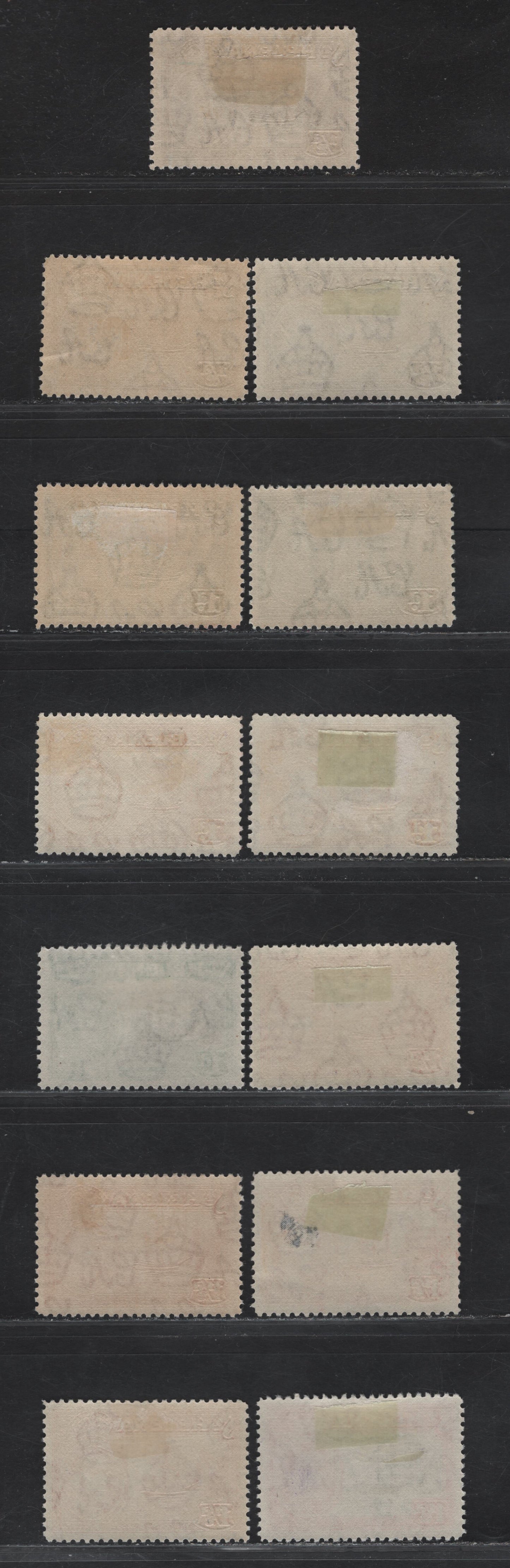 Lot 193 (C) St Helena SG#131-133, 149-150 1/2d - 1.5d Violet - Black & Carmine Badge of St Helena, 1938-1949 Badge of St Helena Issue, 13 VFOG Singles, Different Printings, Slight Shade & Paper Differences