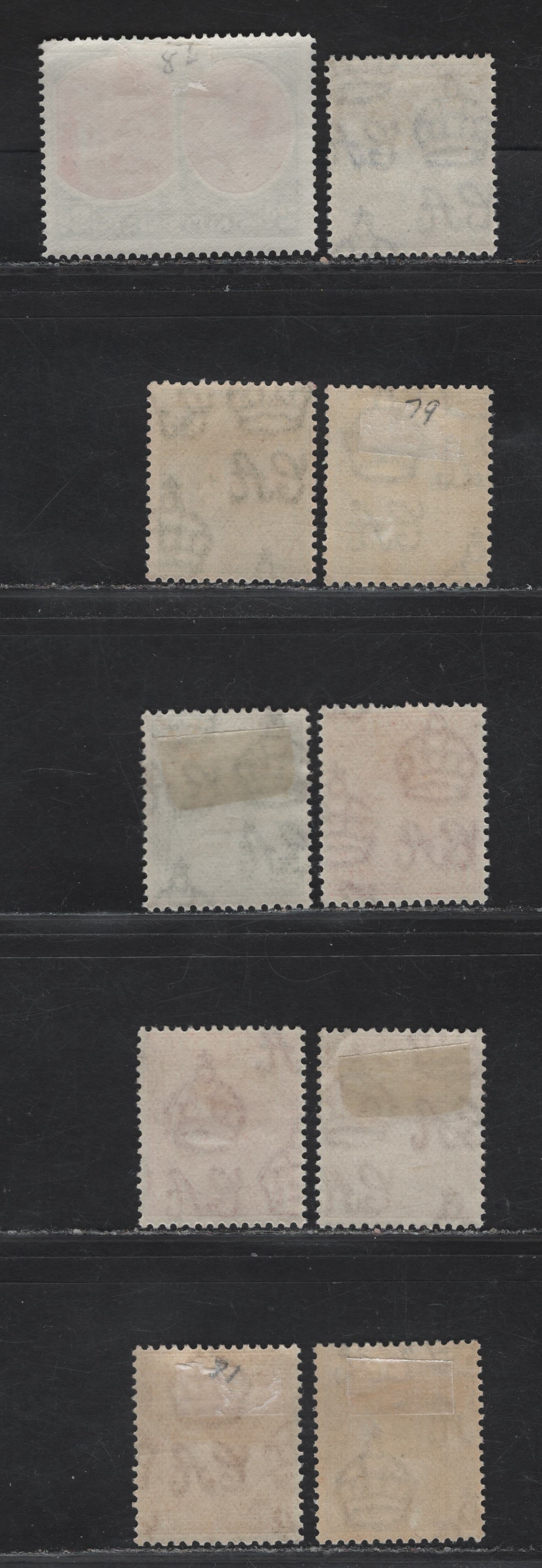 Lot 195 (C) St Kitts & Nevis SG#68-a, 69a, 70, 72-a, 71b 1/2d - 2.5d Green - Bright Ultramarine King George VI - Medicinal Spring, 1938-1950 KGVI Keyplates Issue, 7 F/VFOG Singles, 1938 & 1943 Printings