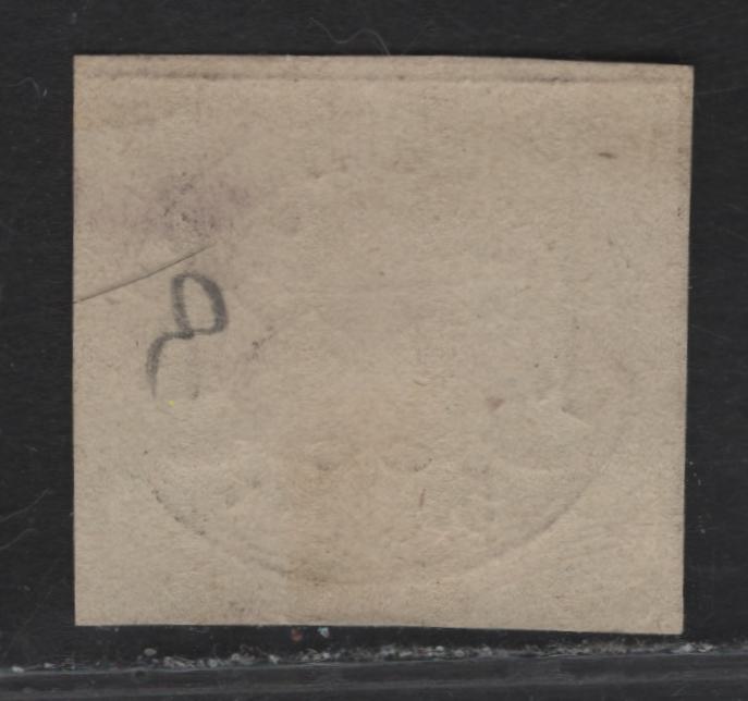 Lot 25 Roman States SC#14 5c Black on Light Blue Papal Arms, 1867 Arms Issue, A Very Fine Unused Single, Glazed Paper, Full Margins Showing Continuous Horiz Dividing Lines At UL, Showing This Is Original Printing.