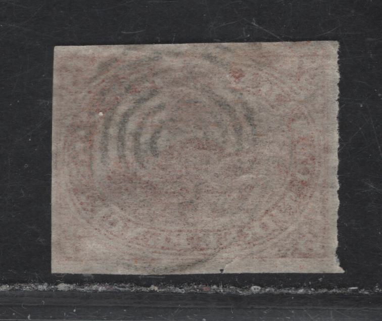 Lot 263 (C) Canada SG#4d 3d Oxidized Orange Red Beaver, 1852-1857 2nd Pence Issue, A Fine Used Imperf Single, Thin, Hard Horizontal Wove Paper, 4 Clear Margins, Close At Right