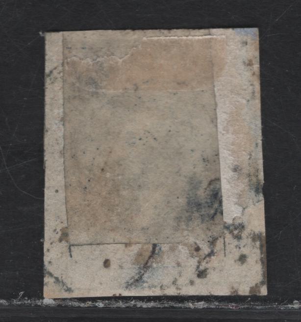 Lot 268 (C) Canada SG#7a 10d Blue Jacques Cartier, 1852-1857 2nd Pence Issue, An Ungraded Used Imperf Single, Thick Paper, Extensively Repaired & Rebacked