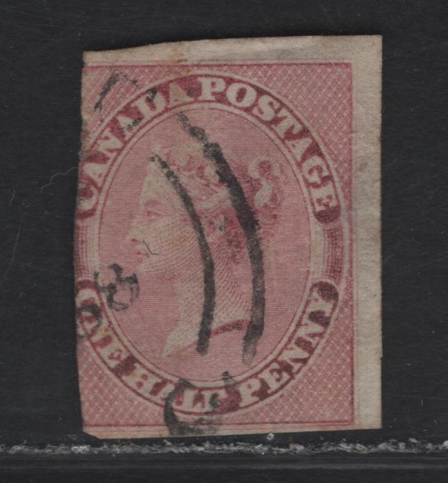Lot 269 (C) Canada SG#8i 1/2d Lilac Rose Queen Victoria, 1852-1857 2nd Pence Issue, An Ungraded Used Imperf Single, Severely Cut Into At Left, Large Margins At Top & Right, Clear At Bottom.