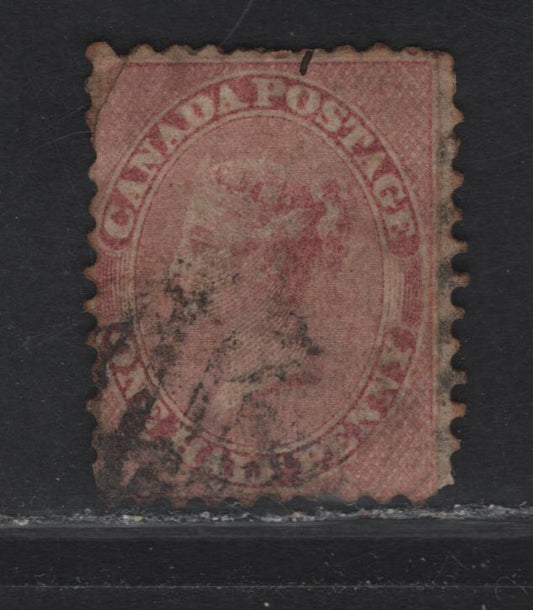 Lot 273 (C) Canada SG#11i 1/2d Lilac Rose Queen Victoria, 1858-1859 3rd Pence Issue, An Ungraded Used Single, Extensively Repaired, Including Rebacking & Reperforating