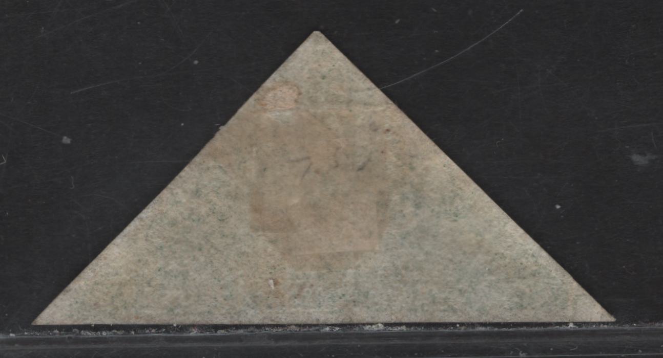 Lot 284 (C) Newfoundland SG#11A 3d Dark Green Flower Heraldry, 1860 2nd Pence Issue, A VFOG Imperf Single, Hard Crisp Paper