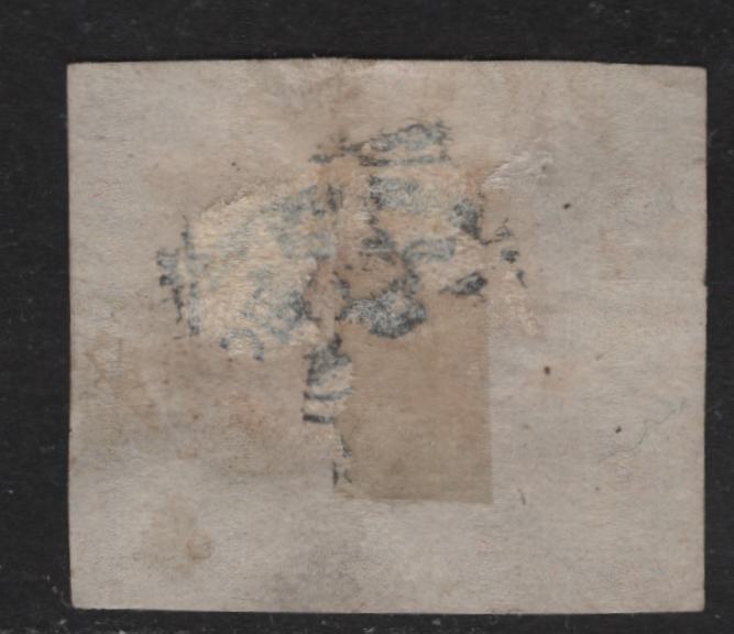 Lot 30 Roman States SC#15 10c Black on Vermillion Papal Arms, 1867 Arms Issue, A Very Fine Used Single, Glazed Paper, Dividing Lines on 3 Sides, T of Cent Almost Missing, Horizontal Lines At Base Are Continuous.