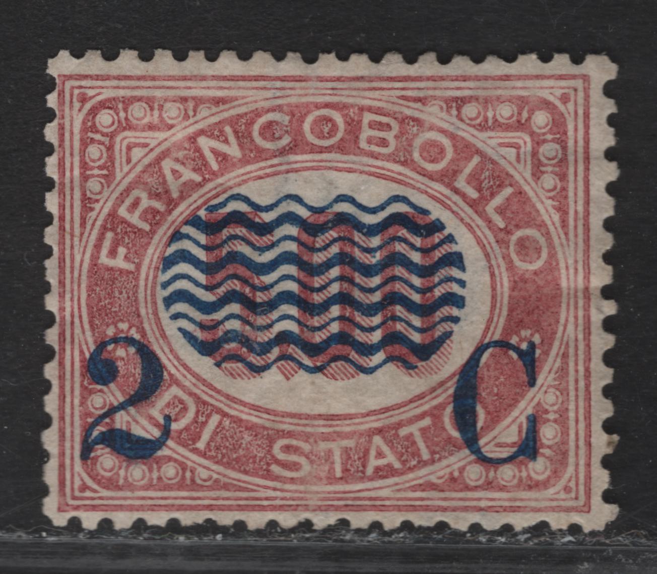 Lot 49 Italy SC#43 2c on 5l Lake Overprint Waves, 1878 Surcharged Official Issue, A Fine Unused Single, Small Internal Wrinkles
