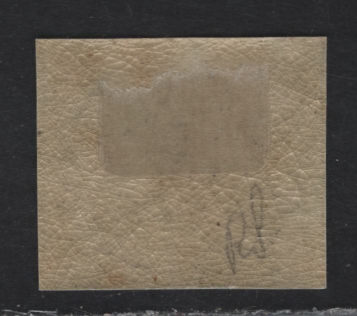 Lot 5 Roman States SC#14 5c Black on Light Blue Papal Arms, 1867 Arms Issue, A VFOG Single, Imperforate Glazed Paper, Scarce Genuine Mint OG Example, Full Horizontal Dividing Lines That Are Not Interrupted Where They Meet The Vertical Dividing Lines.