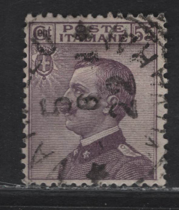 Lot 53 Italy SC#106 55c Dull Violet Victor Emmanuel III, 1908-1927 Victor Emmanuel III Issue, A Fine Used Single