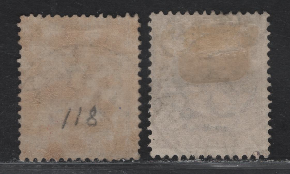 Lot 54 Italy SC#106, 110 55c - 85c Dull Violet - Red Brown Victor Emmanuel III, 1908-1927 Victor Emmanuel III Issue, 2 Very Good Used Singles