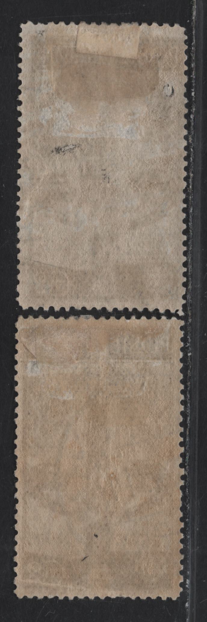 Lot 56 Italy SC#119,c 2c Brown Symbols of Rome and Turin, 1911 50th Anniv of Union of Italia States Issue, 2 Fine Used Singles, Perfs 14x13.5 & 13.5