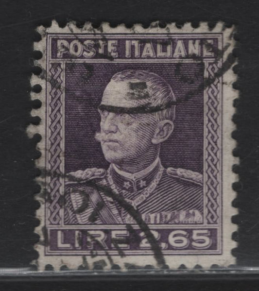 Lot 65 Italy SC#196 2.65l Deep Violet Victor Emmanuel III, 1927-1929 Victor Emmanuel III Issue, A Fine Used Single, Vertical Wove Paper