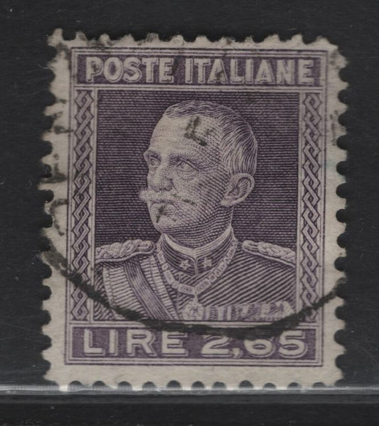 Lot 66 Italy SC#196 2.65l Deep Dull Violet Victor Emmanuel III, 1927-1929 Victor Emmanuel III Issue, A Very Fine Used Single, Horizontal Wove Paper