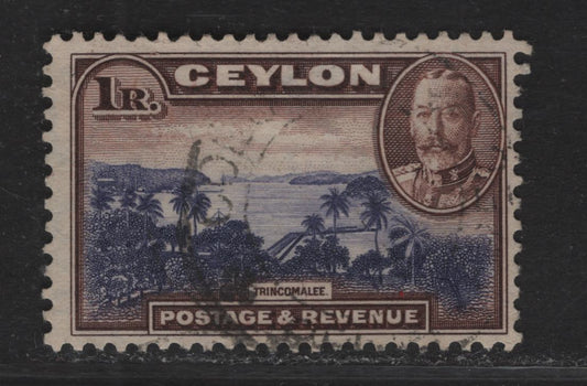 Lot 86 (C) Ceylon SG#378 1r Violet Blue & Chocolate Trincomalee, 1935-1936 KGV Pictorial Issue, A Fine Used Single