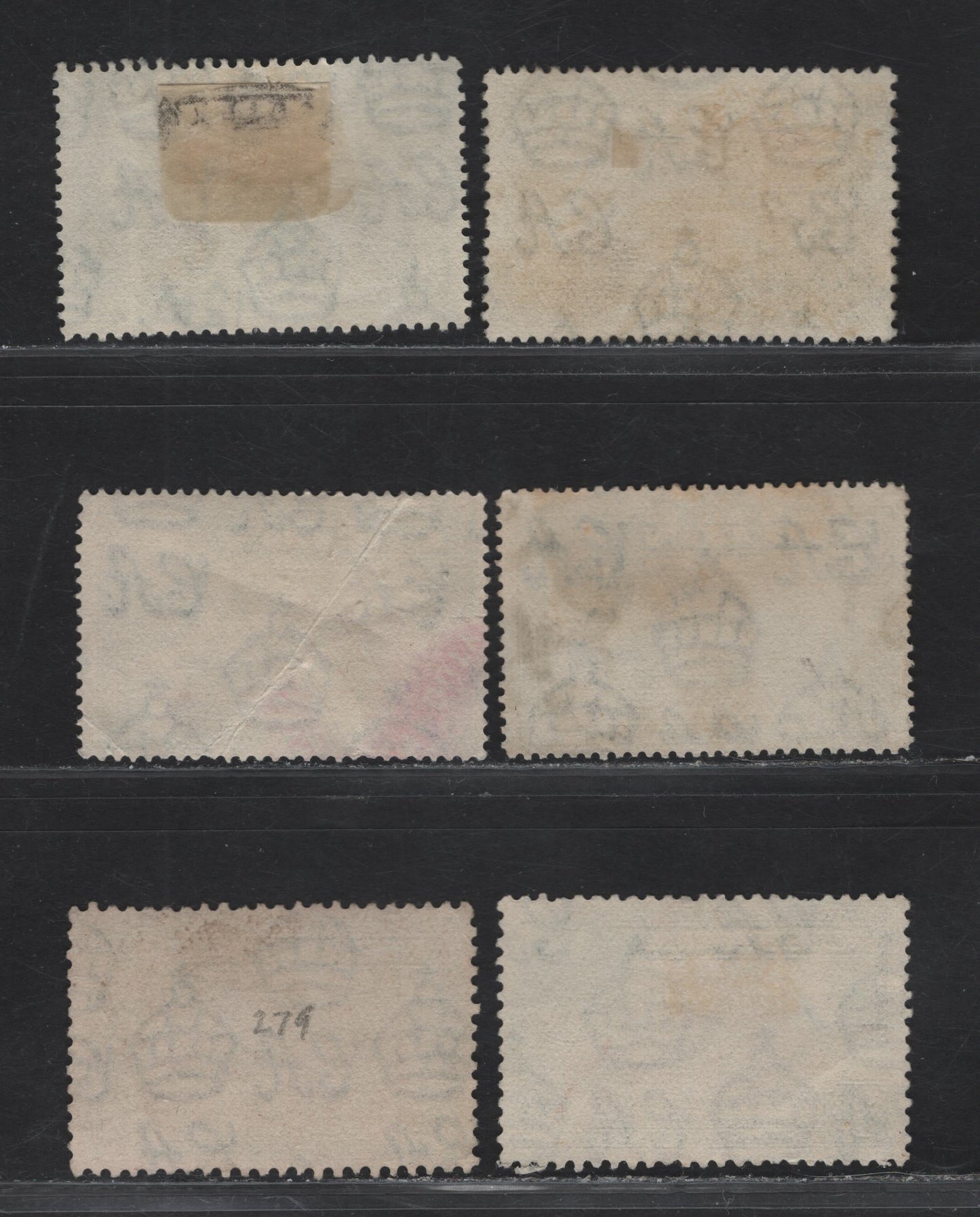 Lot 95 Ceylon SG#387-387e 3c Black & Deep Blue Green Adam's Peak, 1938-1941 KGVI Pictorial & Surcharged Issues, 6 Fine Used Singles, Full Set Of All Perfs Listed In Gibbons