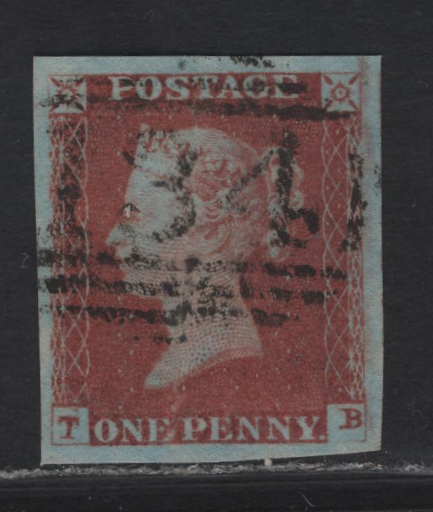 Lot 125 Great Britain SG#8 1d Red Brown Queen Victoria, 1841 Line Engraved Issue, A Very Fine Used Single, Alphabet 1, Large to Oversize Margins On All Sides, #134 Numeral Cancel.