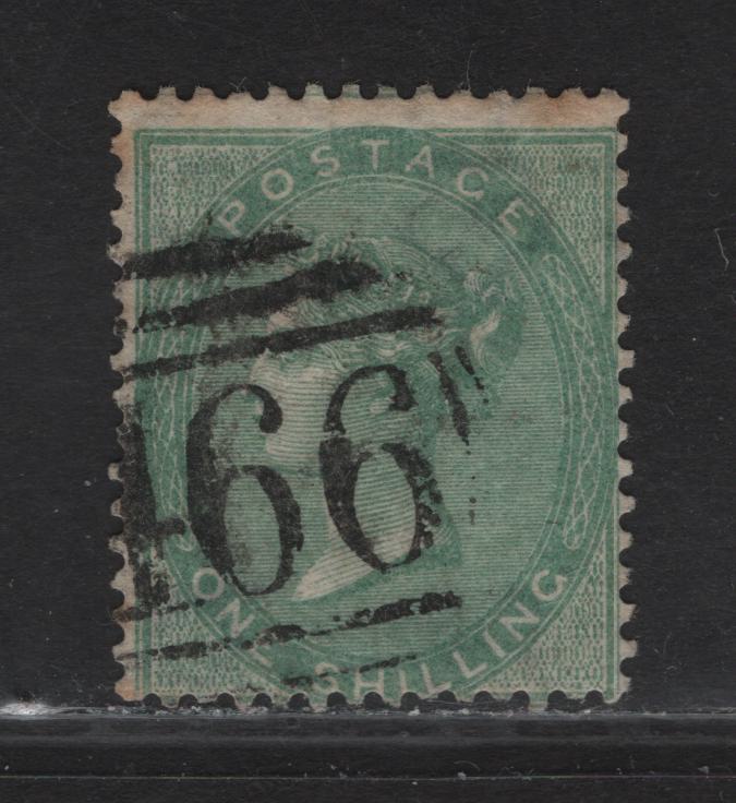 Lot 137 (C) Great Britain SG#72 1/- Green Queen Victoria, 1855-1857 Surface Printed Issue Without Corner Letters, A Very Good Used Single, Liverpool Numeral Cancels