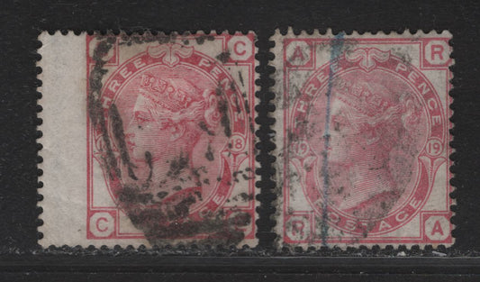 Lot 139 Great Britain SG#143 3d Rose Queen Victoria, 1873-1880 Surface Printed Issue, A Very Good Used Single, Spray of Rose Wmk, Large Colored Corner Letters, Plate 18-19.