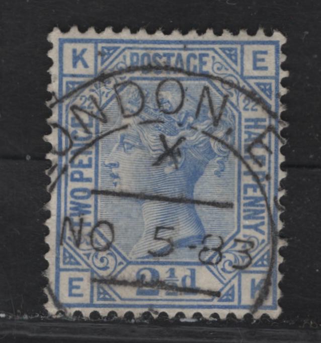 Lot 157 Great Britain SG#157 2.5d Blue Queen Victoria, 1880-1883 Surface Printed Issue, A Fine Used Single, Plate 22, November 5 1883 London CDS