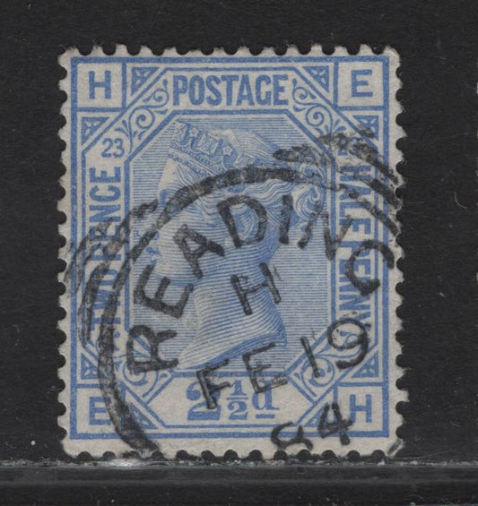 Lot 161 Great Britain SG#157 2.5d Blue Queen Victoria, 1880-1883 Surface Printed Issue, A Very Fine Used Single, Plate 23, February 19 1884 Reading Squared Circle Cancel