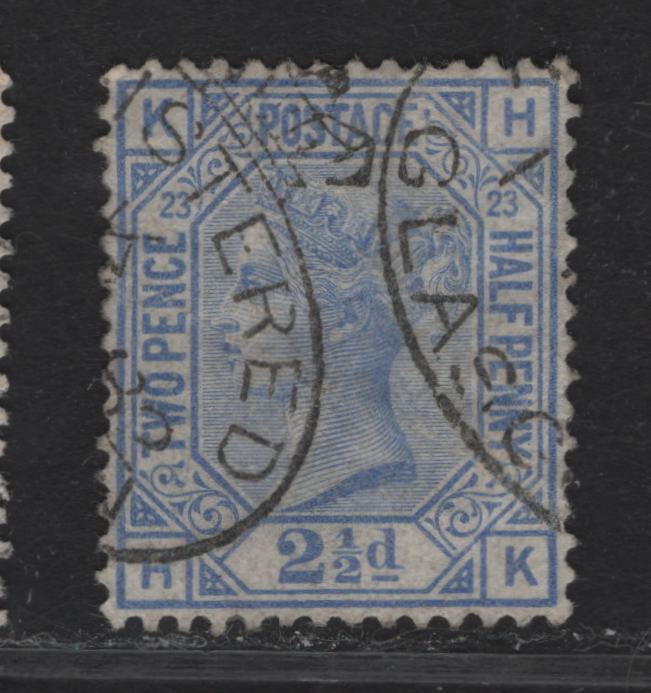 Lot 164 Great Britain SG#157 2.5d Blue Queen Victoria, 1880-1883 Surface Printed Issue, A Very Fine Used Single, Plate 23, Registered Glasgow Cancel